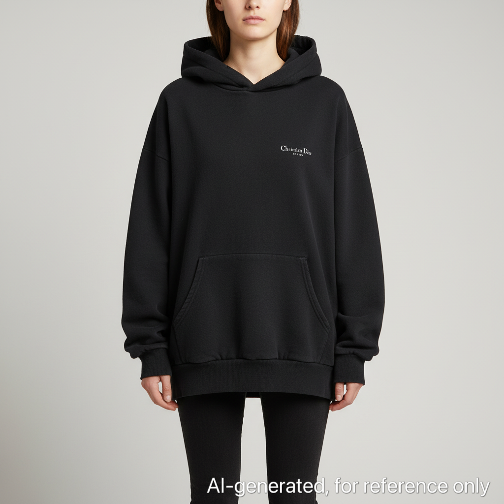Christian Dior Black Logo Hoodie Size XXL