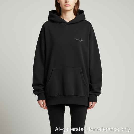 Christian Dior Black Logo Hoodie Size XXL