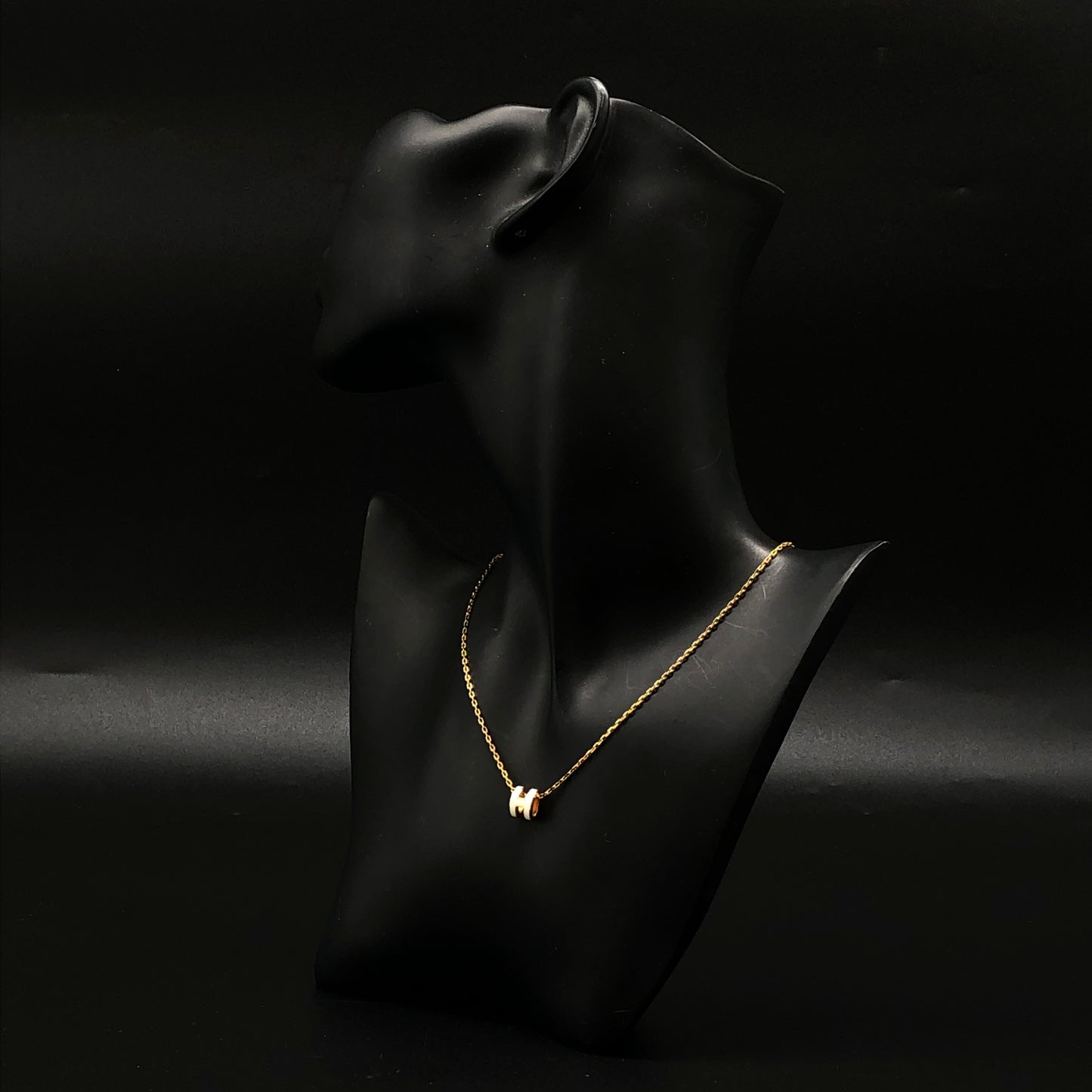 Hermes White H Pop Pendant Necklace