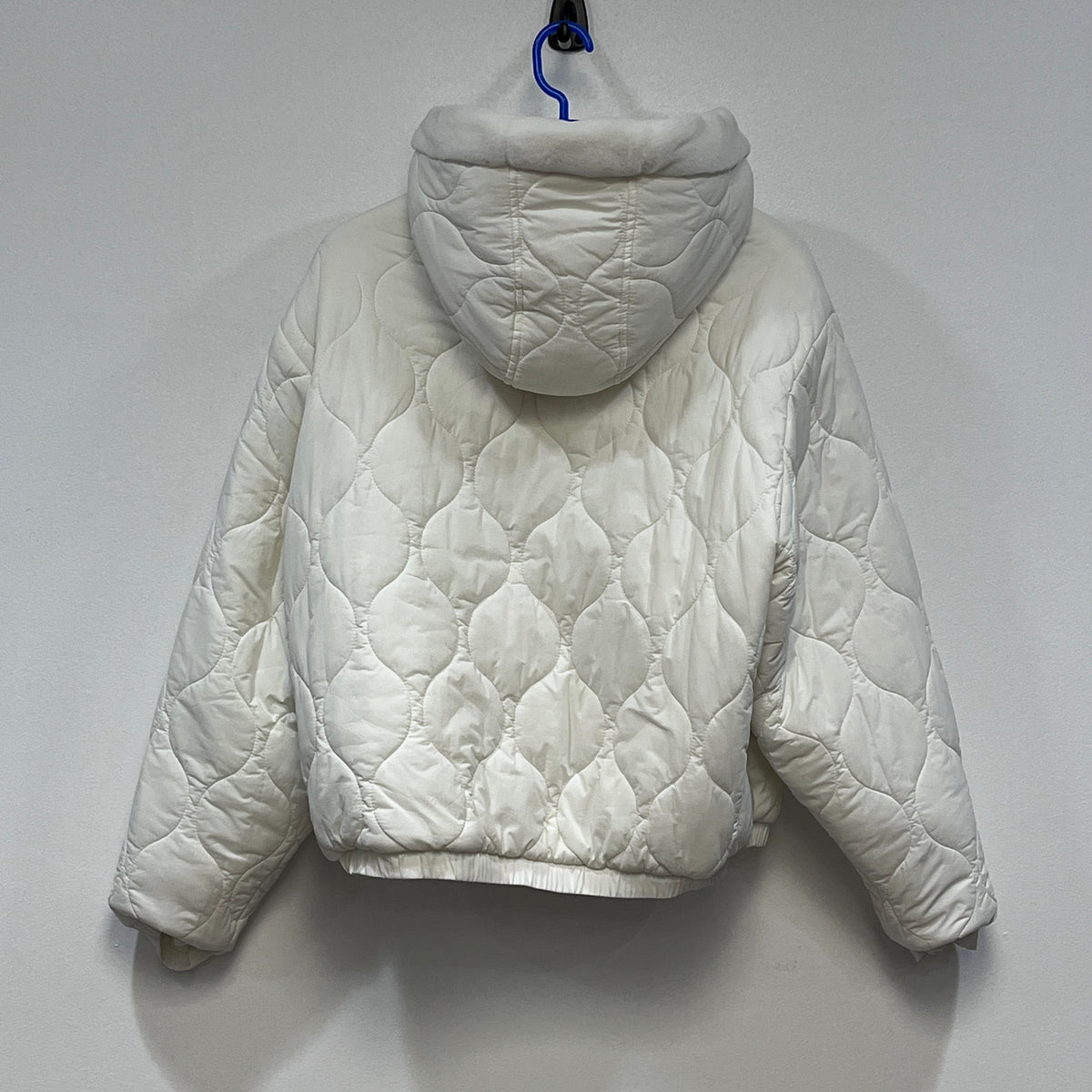 Moose Knuckles  White Hooded Zip Quilted Jacket Size M