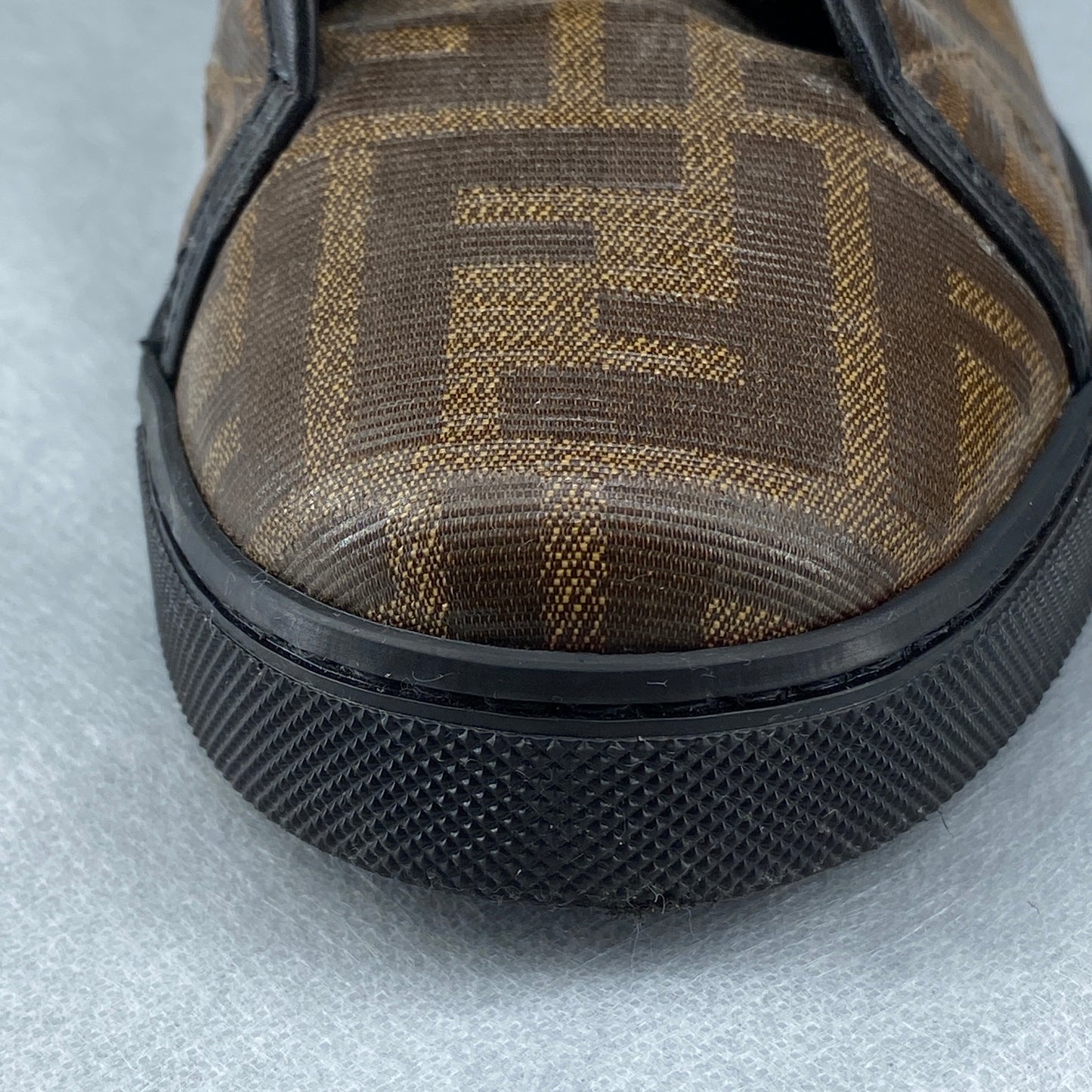 Fendi FF Motif Women High‑Top Sneakers Size 37 brown