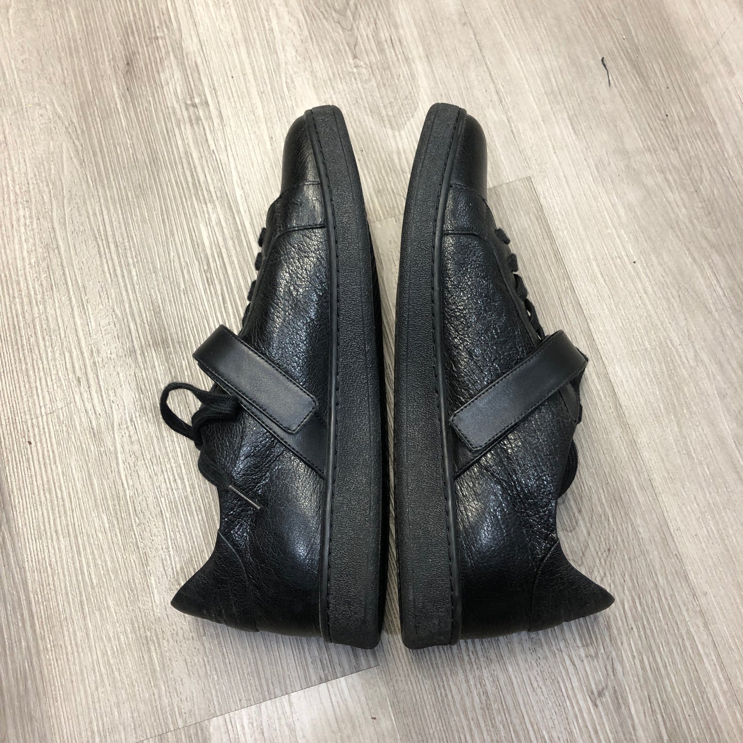 Versace Men's Black Leather Low-Top Sneakers Size 42
