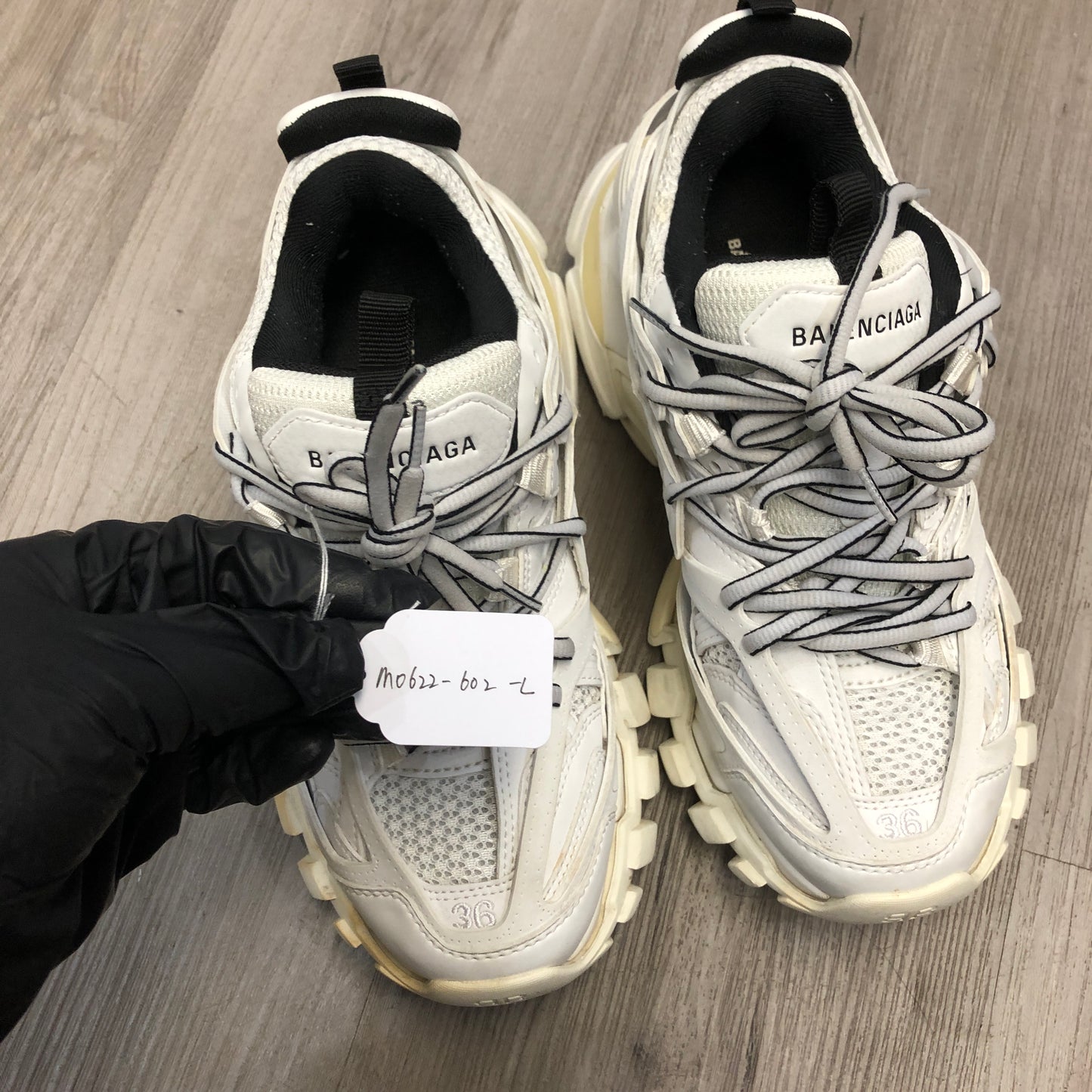 Balenciaga Women's Triple S Mesh Leather Chunky Platform Sneaker Shoes 36 White