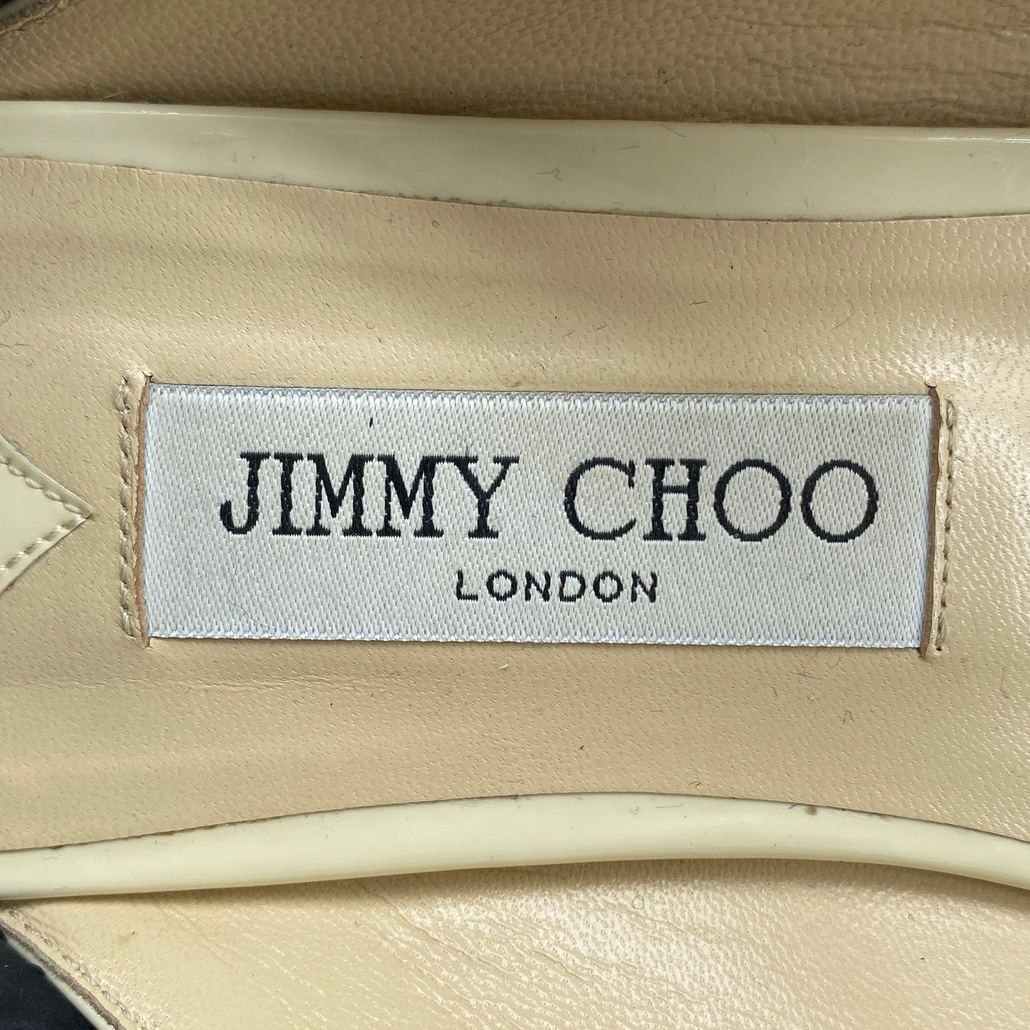 Jimmy Choo Women's Crystal Strap Patent Mules Size 41 Cream