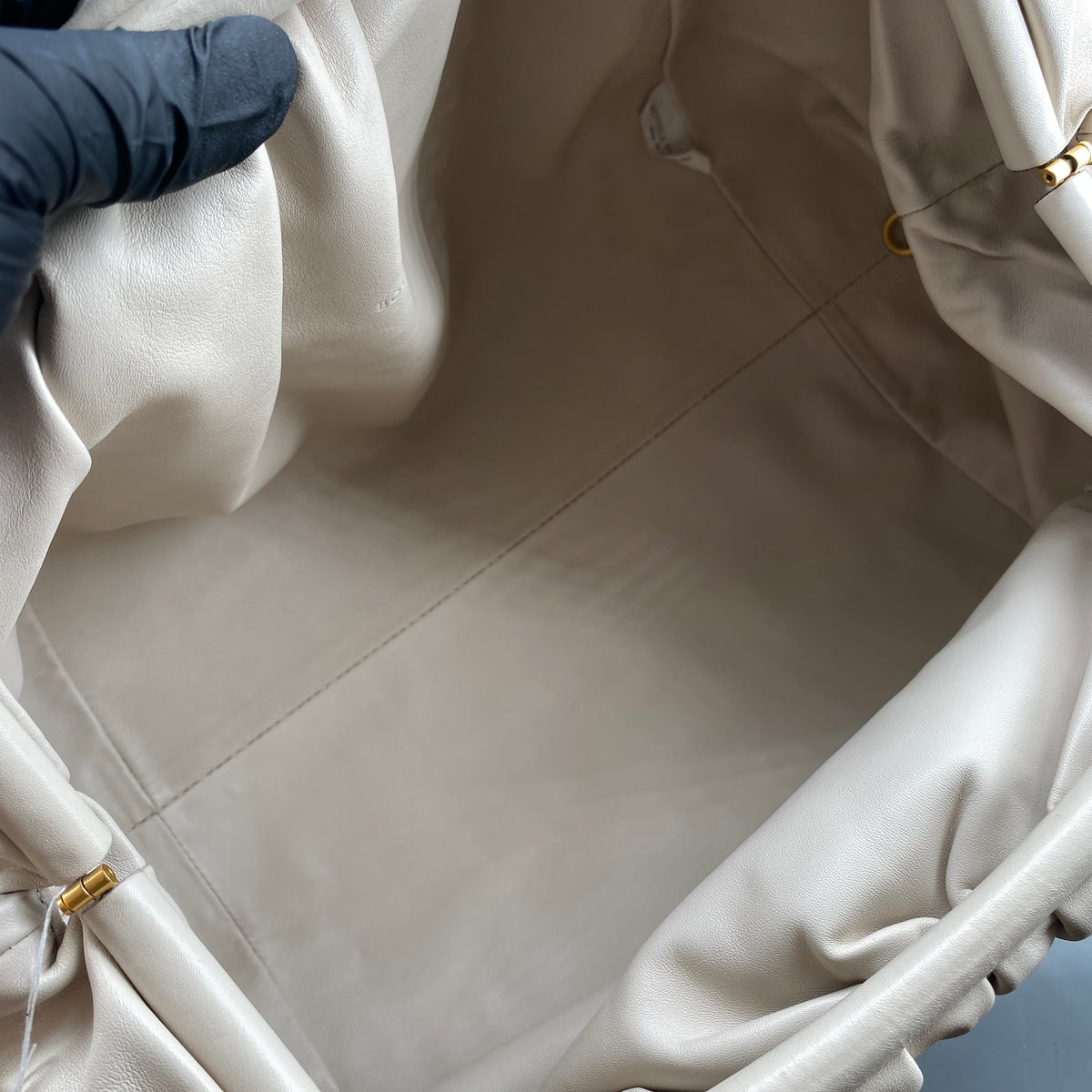 Bottega Veneta Pouch Bag Cream Leather