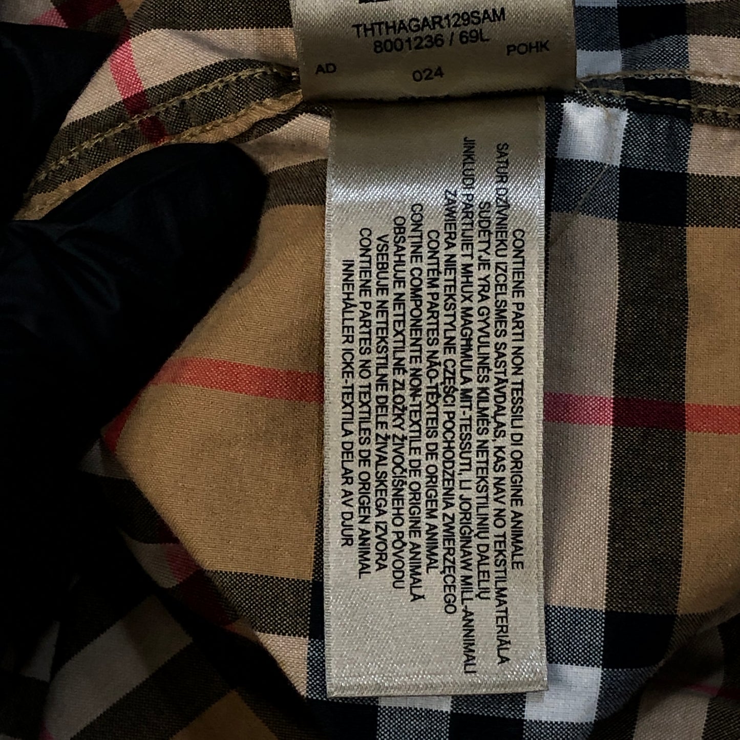 Burberry Beige Checkered Button-Down Shirt Size L
