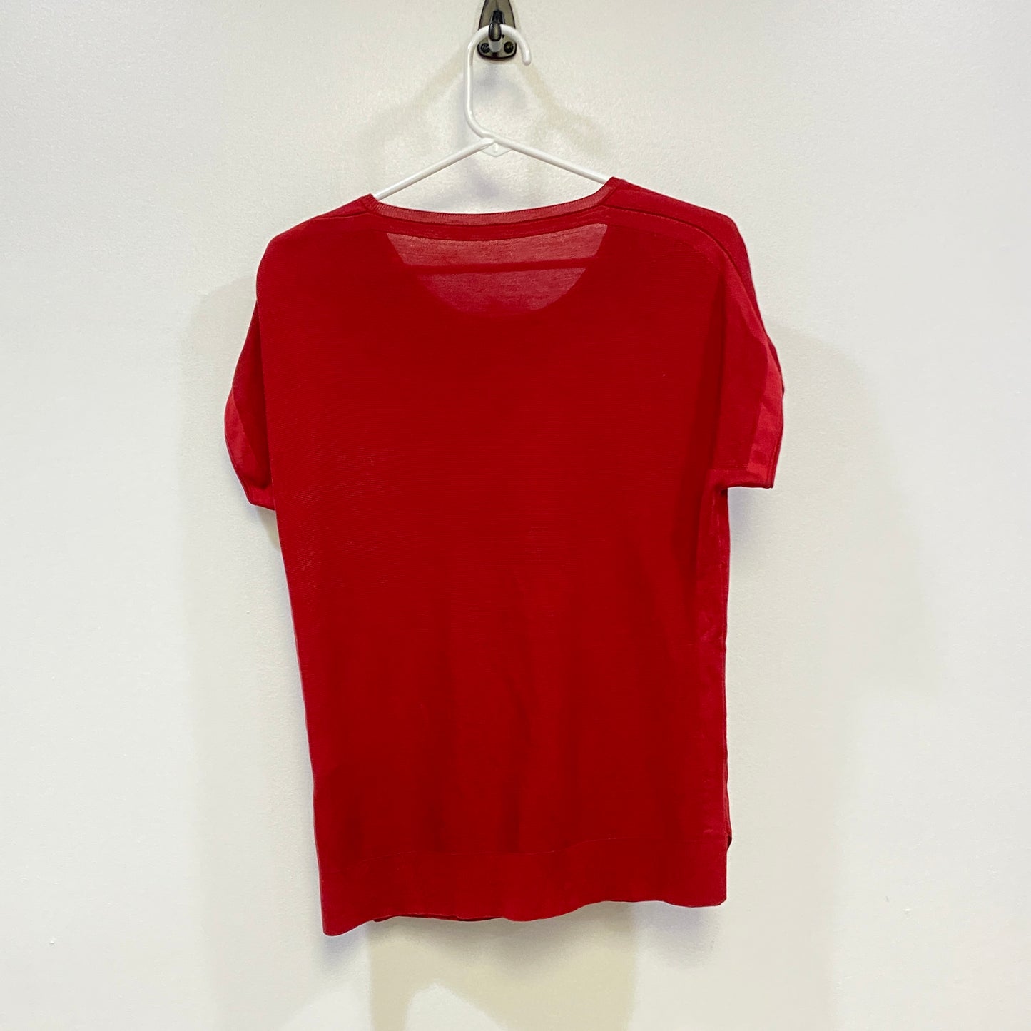 Loro Piana Red Short Sleeve Knit Top