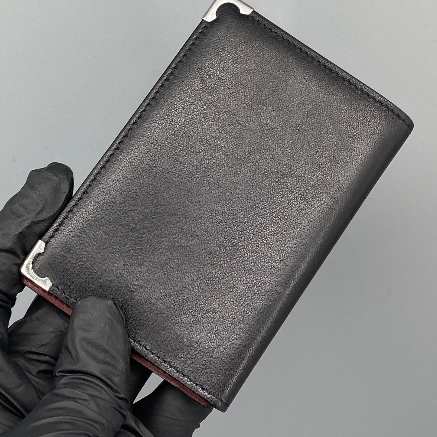 Cartier Black Smooth Leather Bi-fold Short Wallet