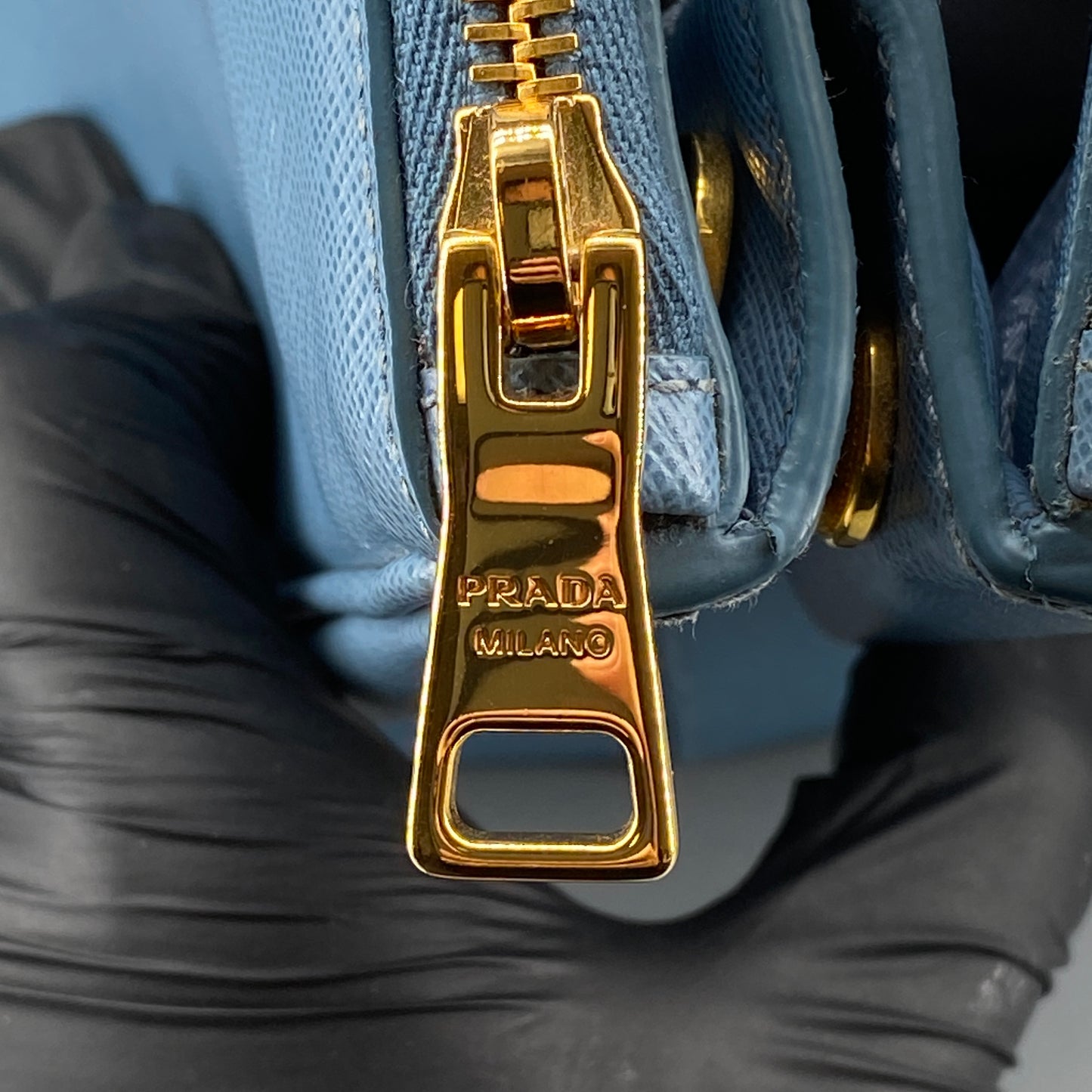 Prada Medium Blue Saffiano Galleria Handbag