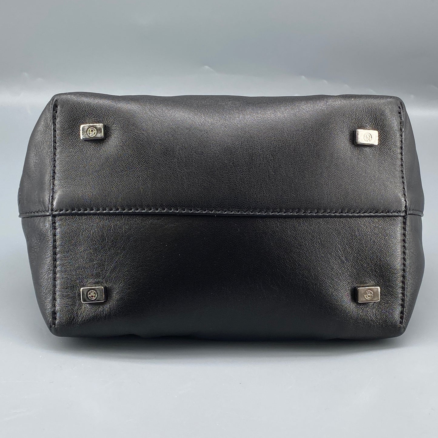 The Row Double Circle Bag Soft Black Leather Shoulder Bag