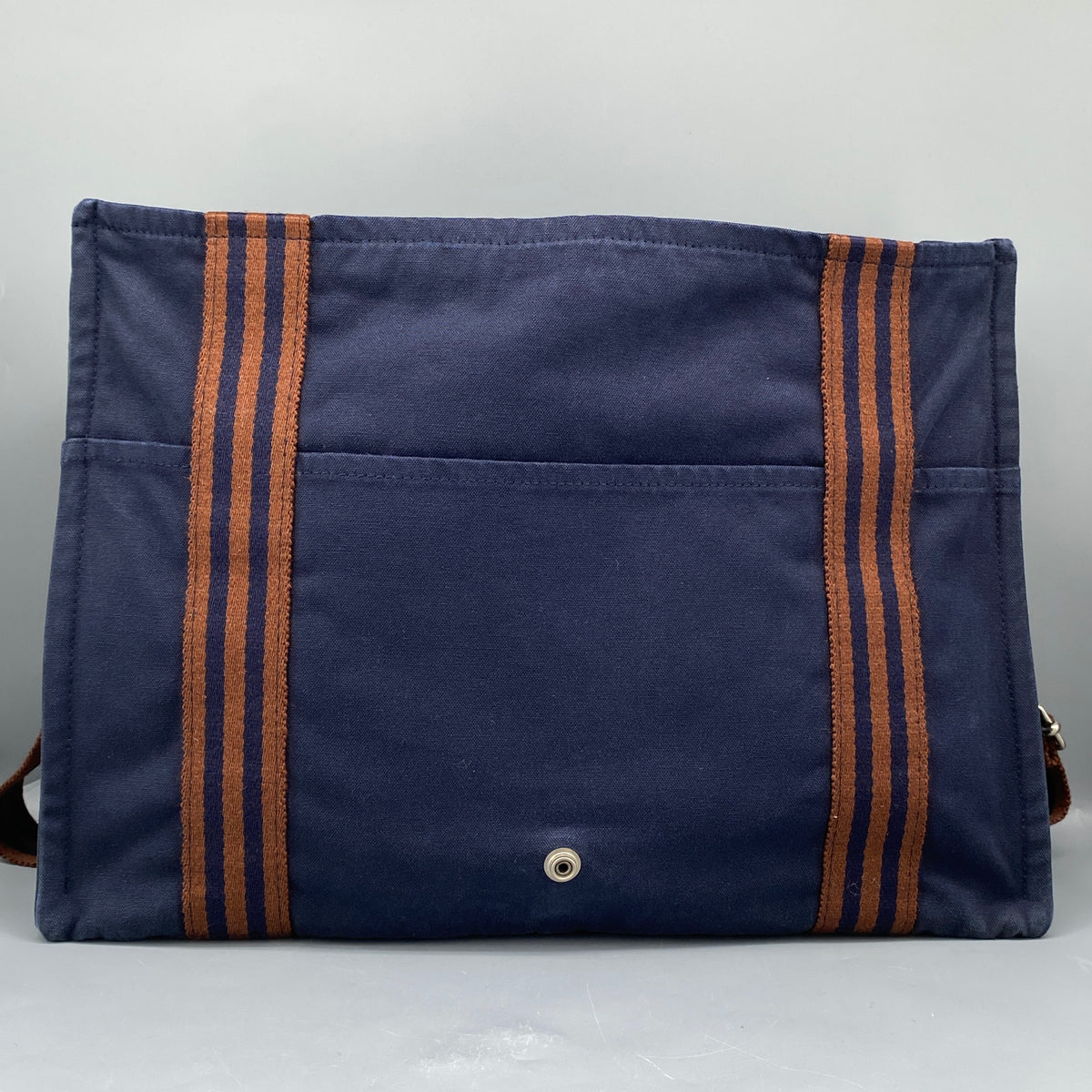 Hermes Fourre Besace Tote Bag Navy Canvas