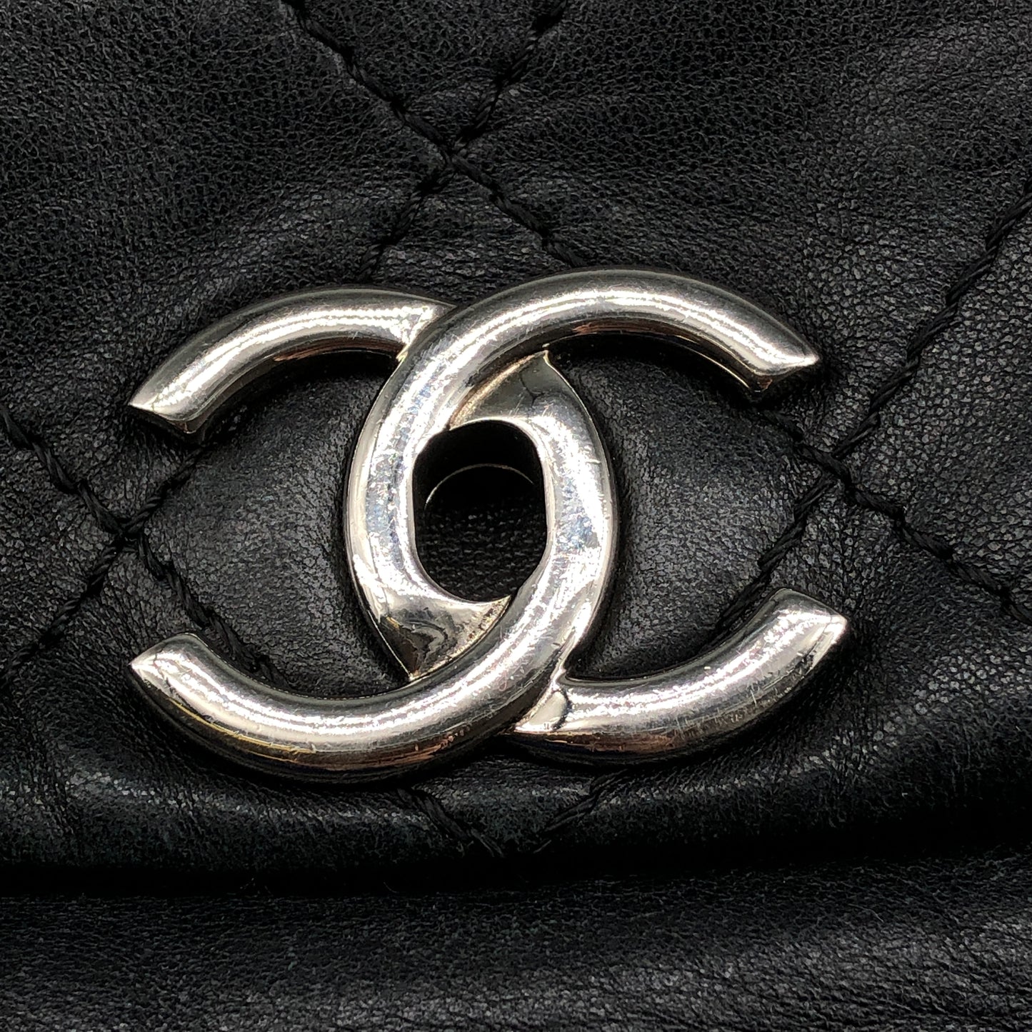 Chanel Lambskin Quilted Large Trianon Messenger Flap Black