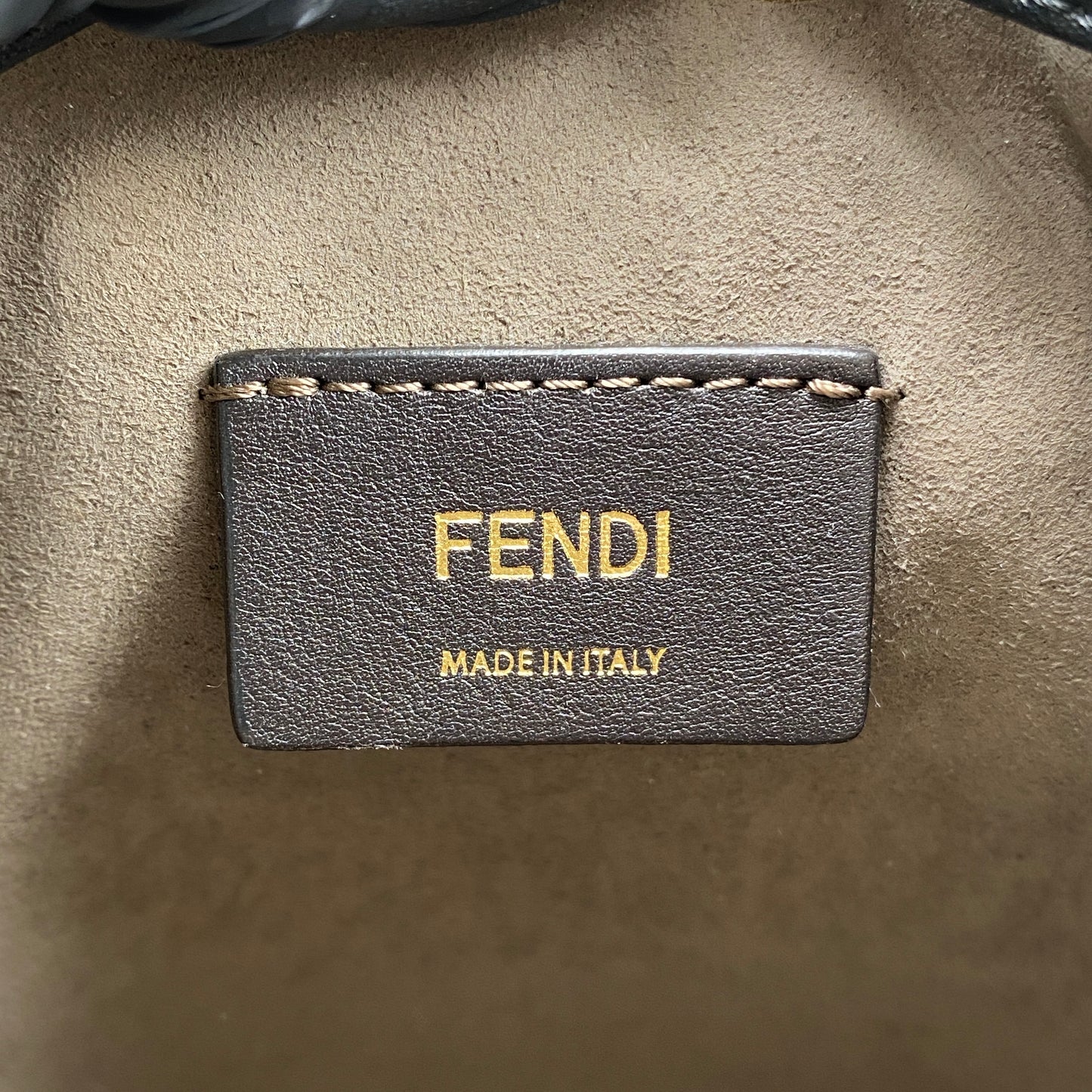 Fendi Brown FF Print Mini Drawstring Bucket Bag