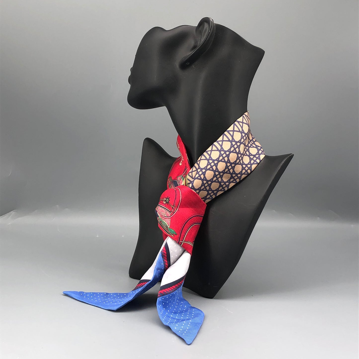 Hermes Multi Color Printed Silk Twilly Scarf