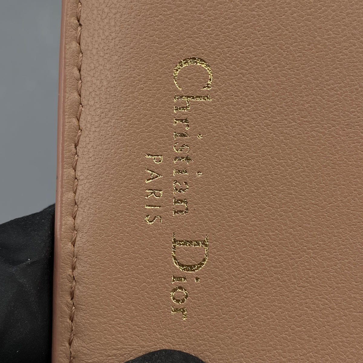 Christian Dior Short Wallet Nude Leather