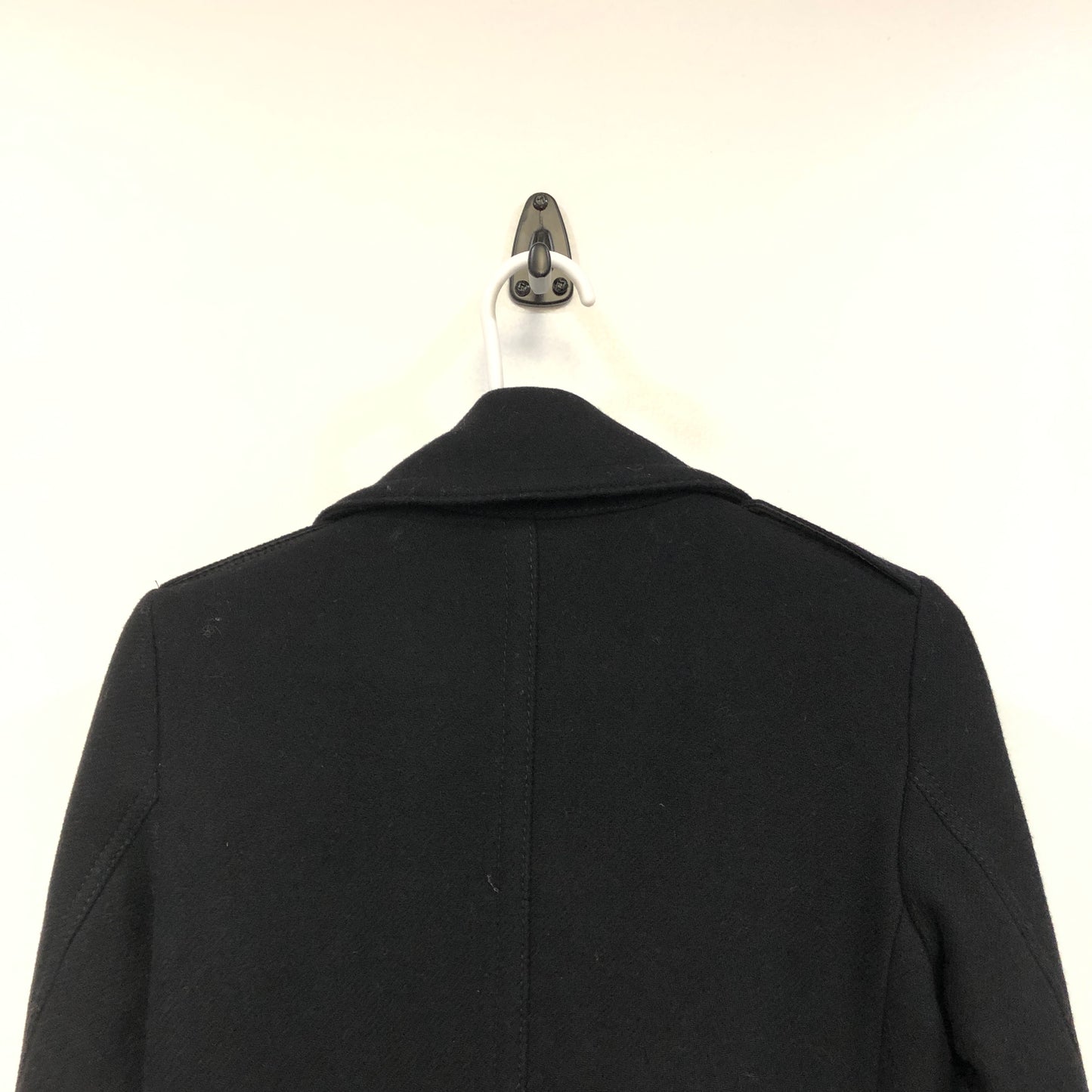 Burberry Black Wool Double Breasted Short Coat Size 2