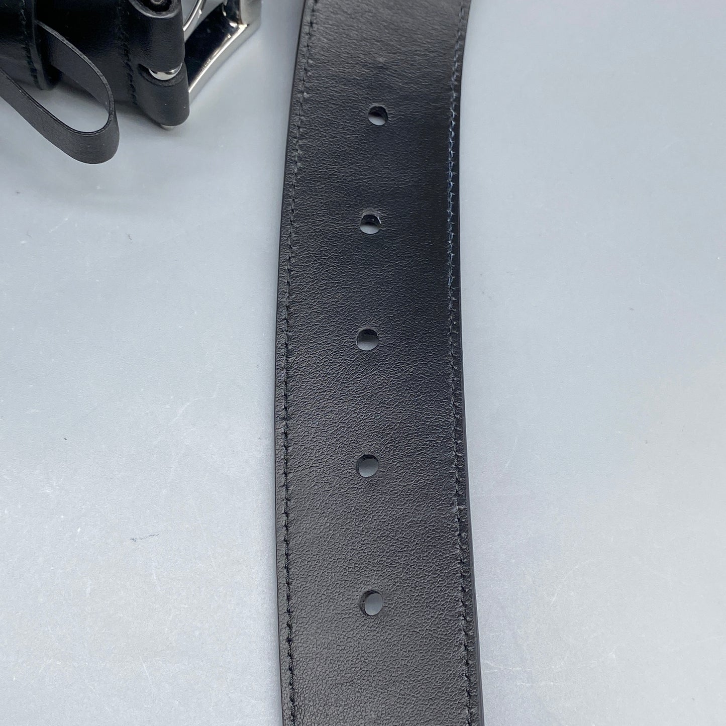 Prada Black Leather Belt 75cm