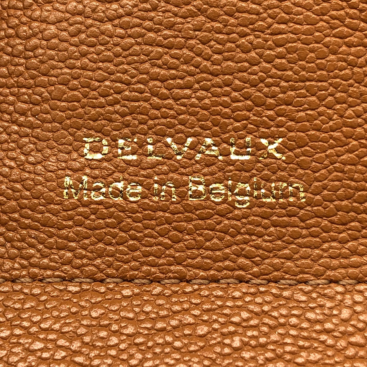 Delvaux Tan Grained Leather Compact Wallet