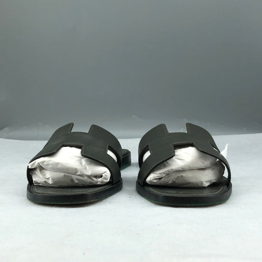 Hermes Oran Sandals Black Leather Women’s Size 38