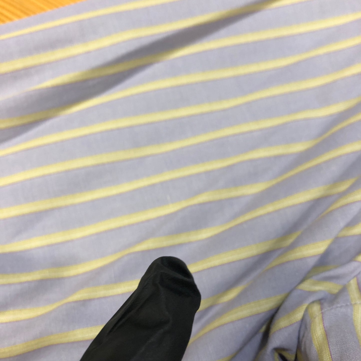 Saint Laurent Lavender & Light Yellow Striped Cotton Button-Down Shirt