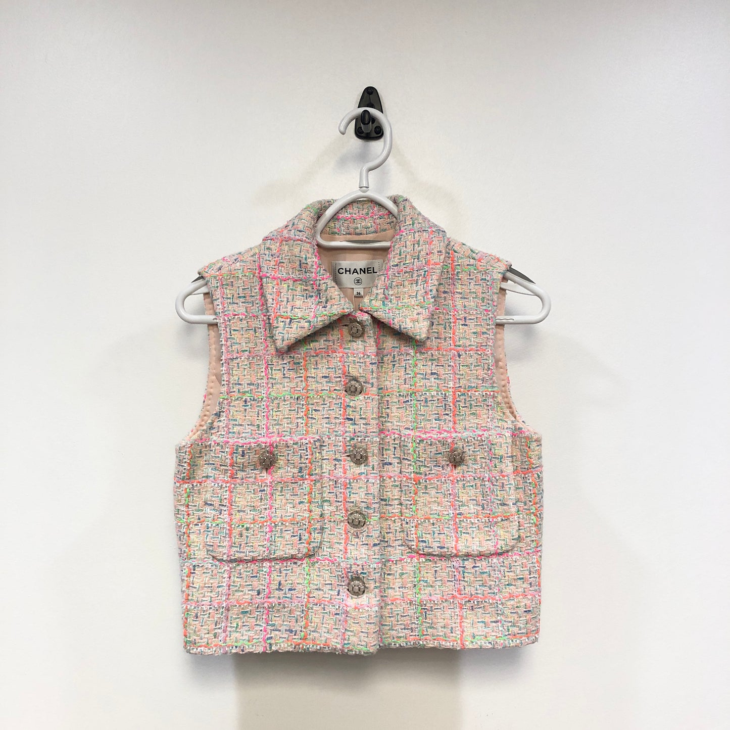 Chanel multi-color plaid size 36