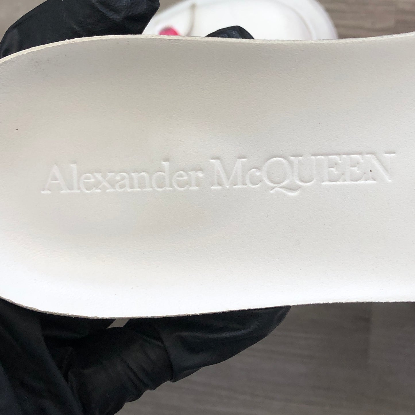 Alexander McQueen Women's Oversized Platform Leather Sneaker Shoes 37.5 White Pink
