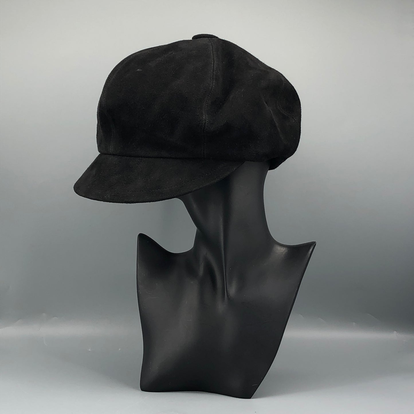 Christian Dior Suede Newsboy Cap Black Size 59cm