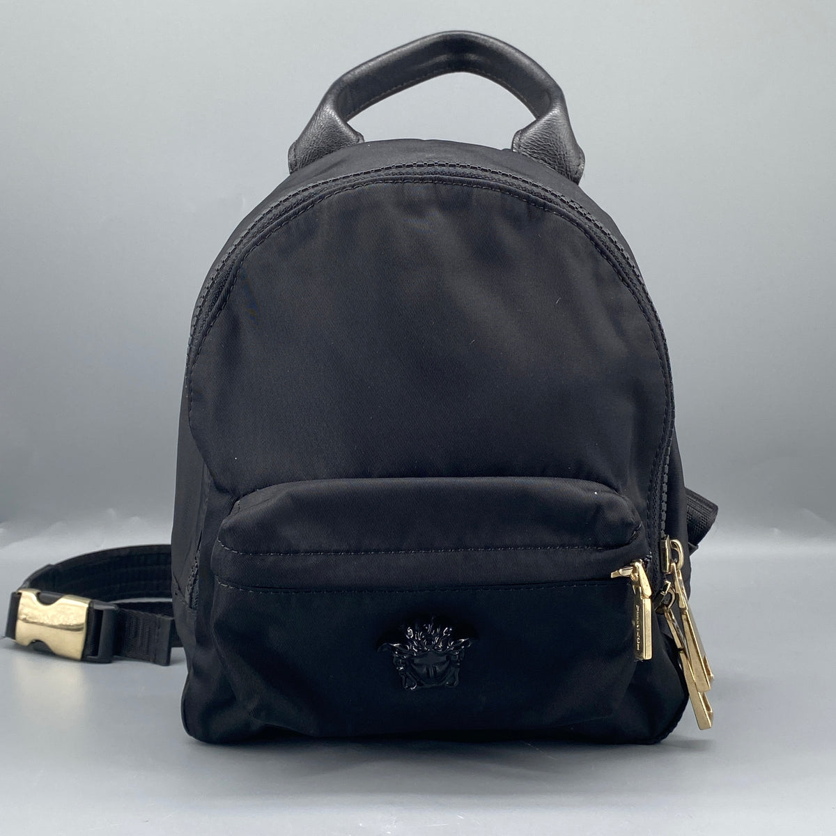 Versace Medusa Logo Mini Backpack Black Nylon