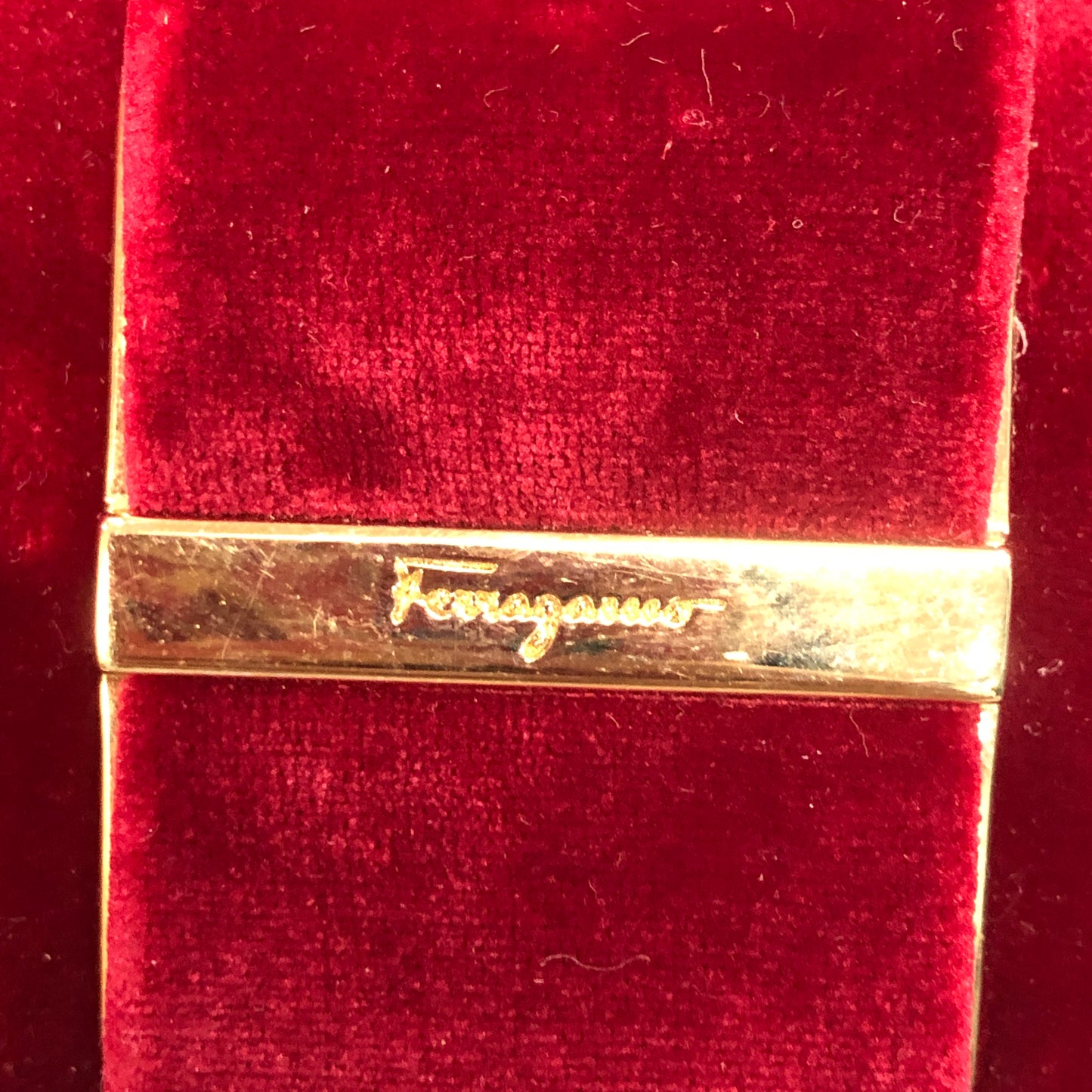 Salvatore Ferragamo Vara Velvet Mule Slides Size 5.5B Red