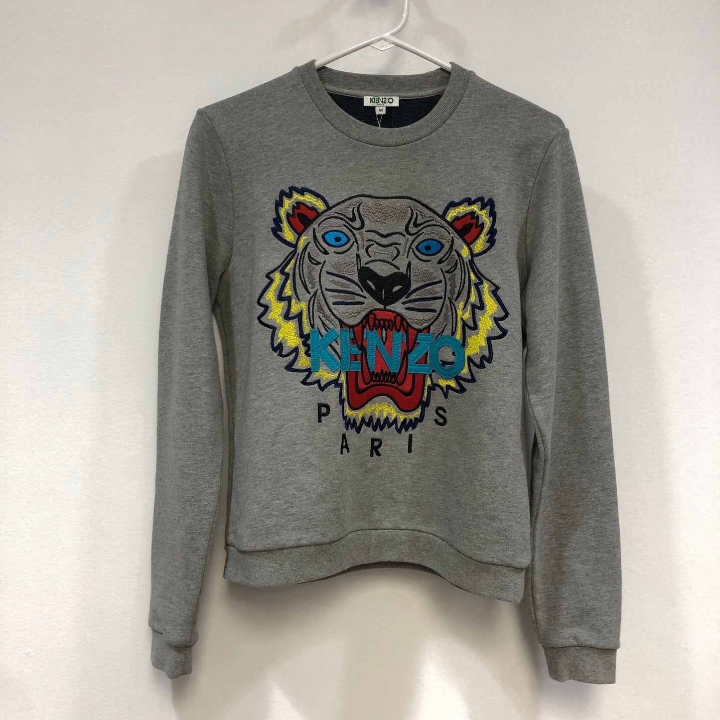 Kenzo Grey Tiger Logo Crewneck Sweatshirt Size M