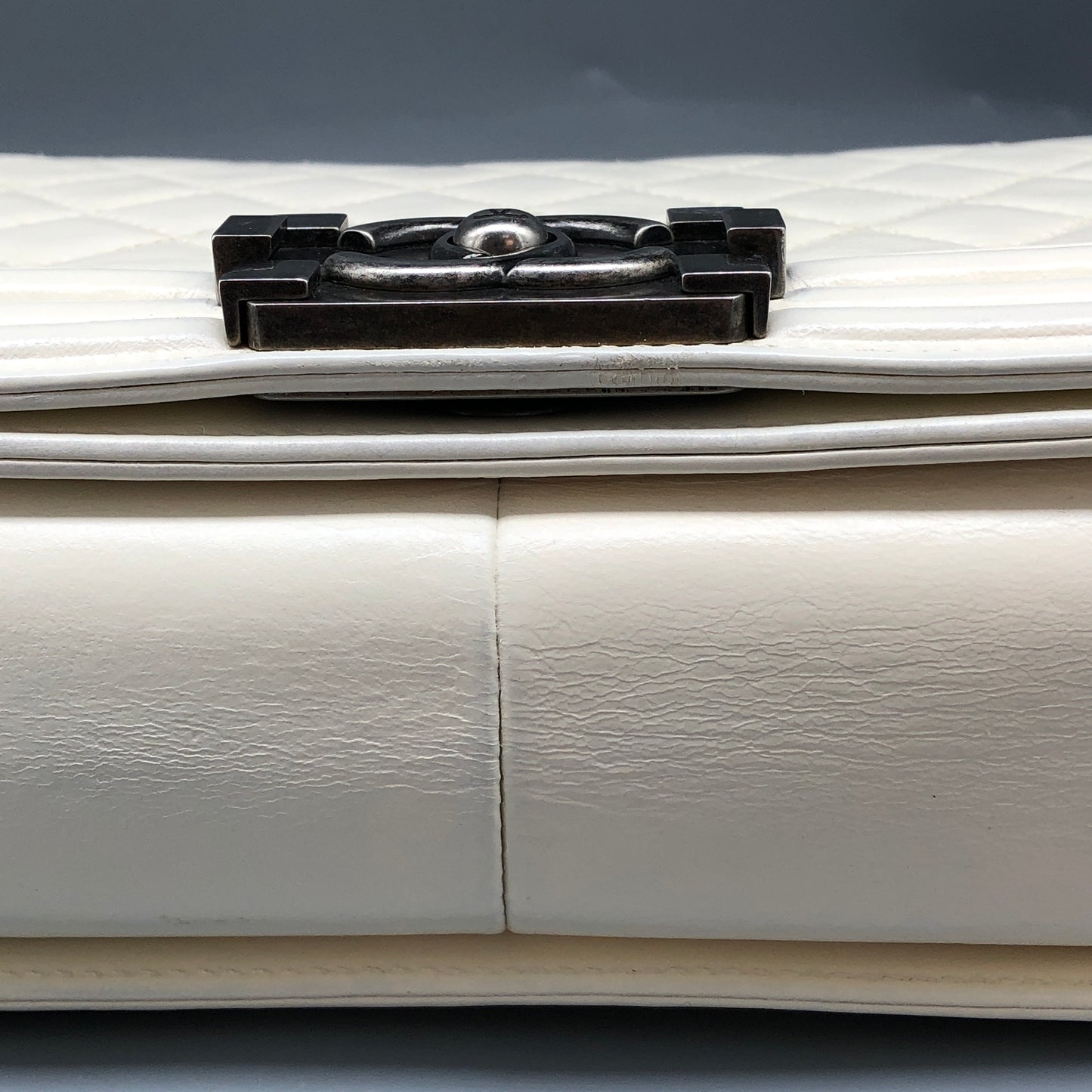 Chanel Boy Flap Quilted Leather Shoulder Bag Cream