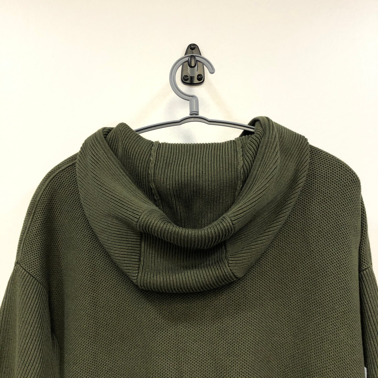 Loro Piana Olive Green Short Sleeve Zip Hoodie Size 40