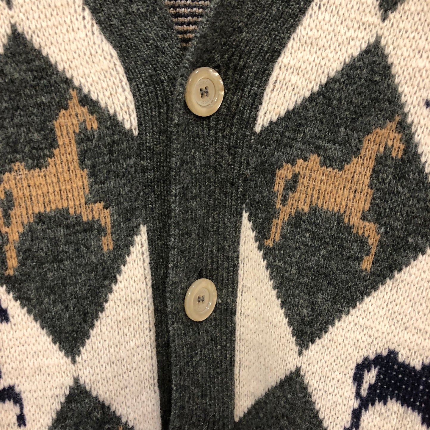 Gucci Horsebit Argyle Wool-Blend Cardigan S