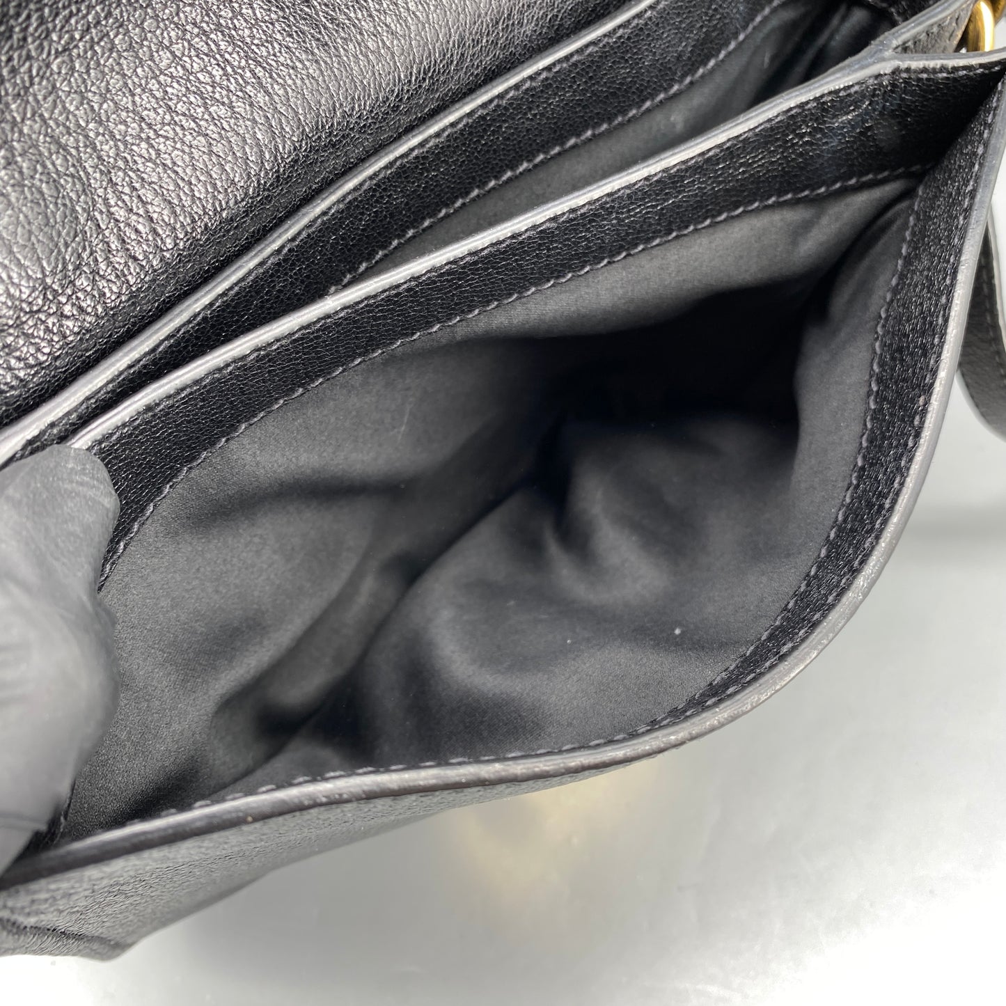 Miu Miu Black Leather Metal Lock Flap Crossbody Bag