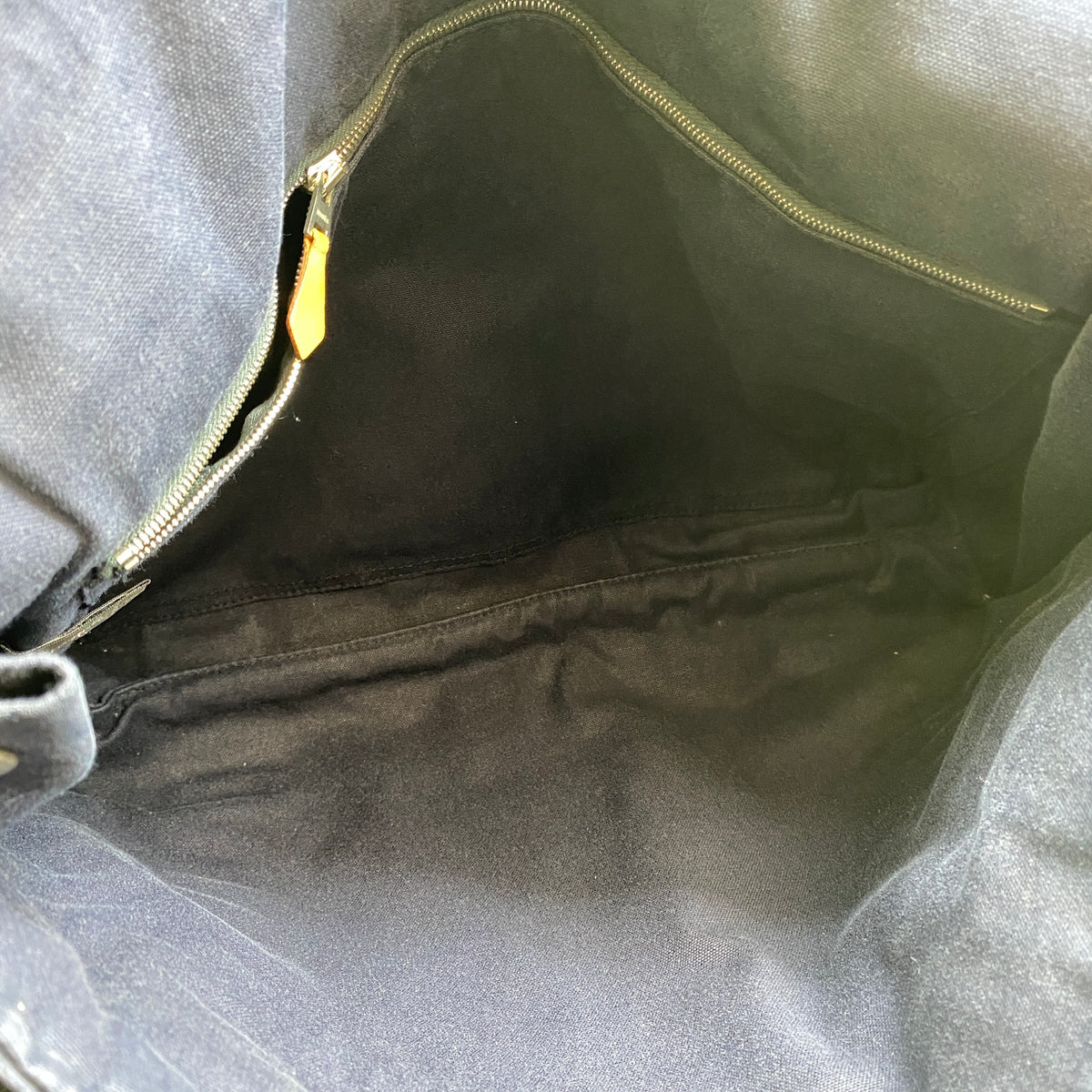 Hermes Fourre Besace Tote Bag Navy Canvas