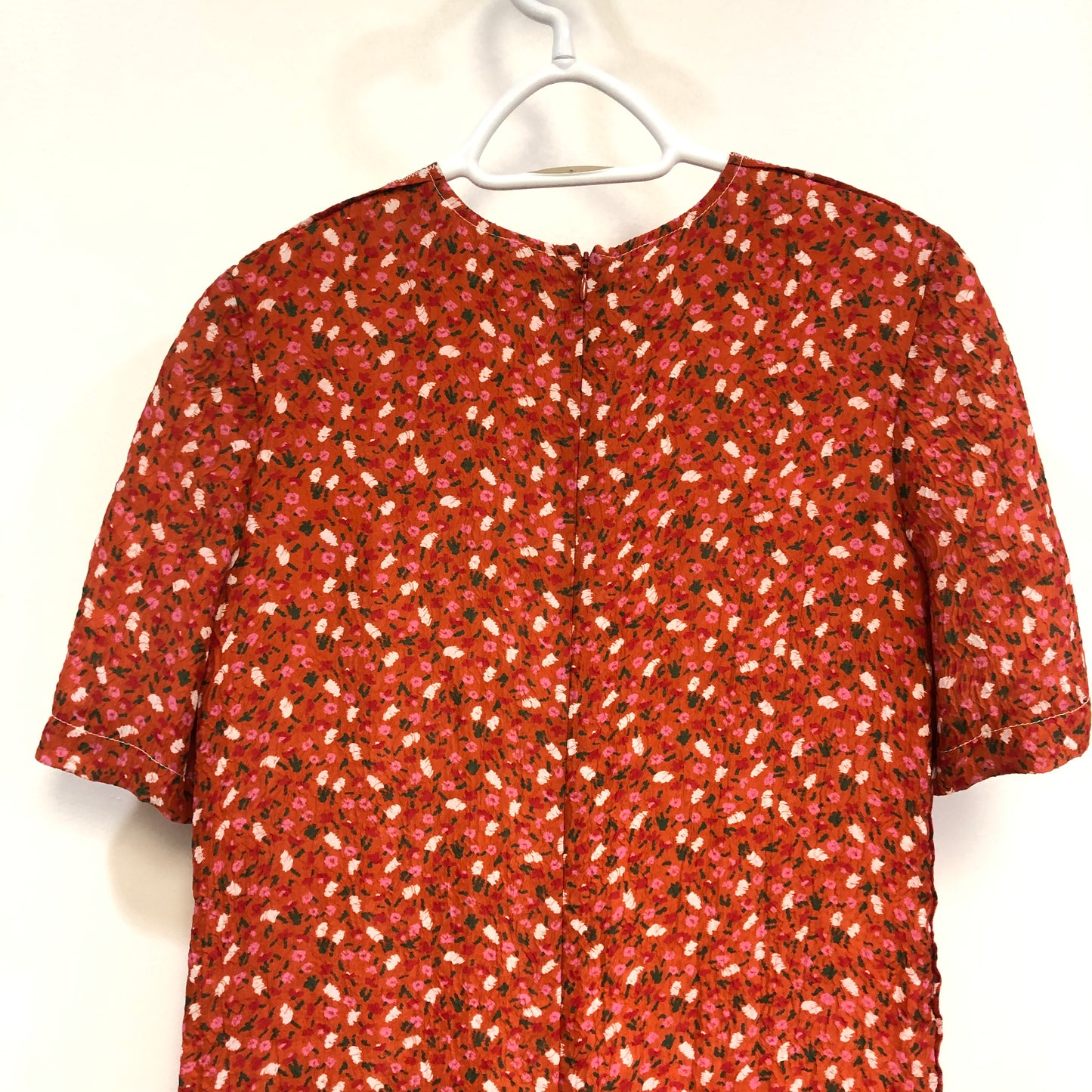 Marni Floral Print Crew Neck Short Sleeve Mini Dress Size 36 Red White Pink Green Multi-Colour