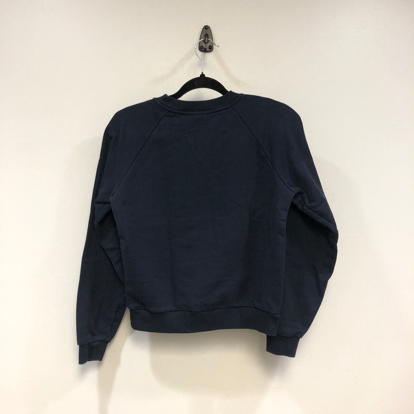 Balmain Navy Blue Logo Print Crew Neck Sweatshirt Size XXS