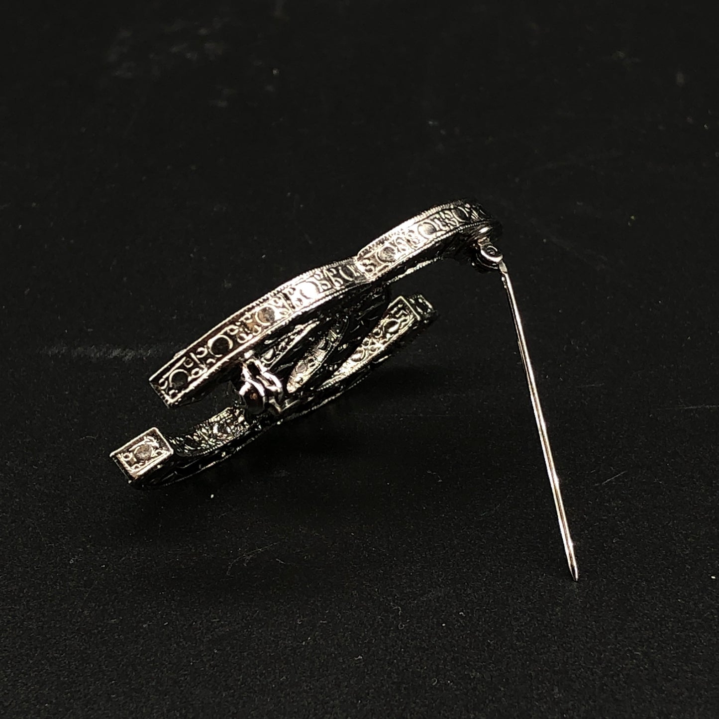 Chanel Silver-Tone Crystal CC Logo Brooch