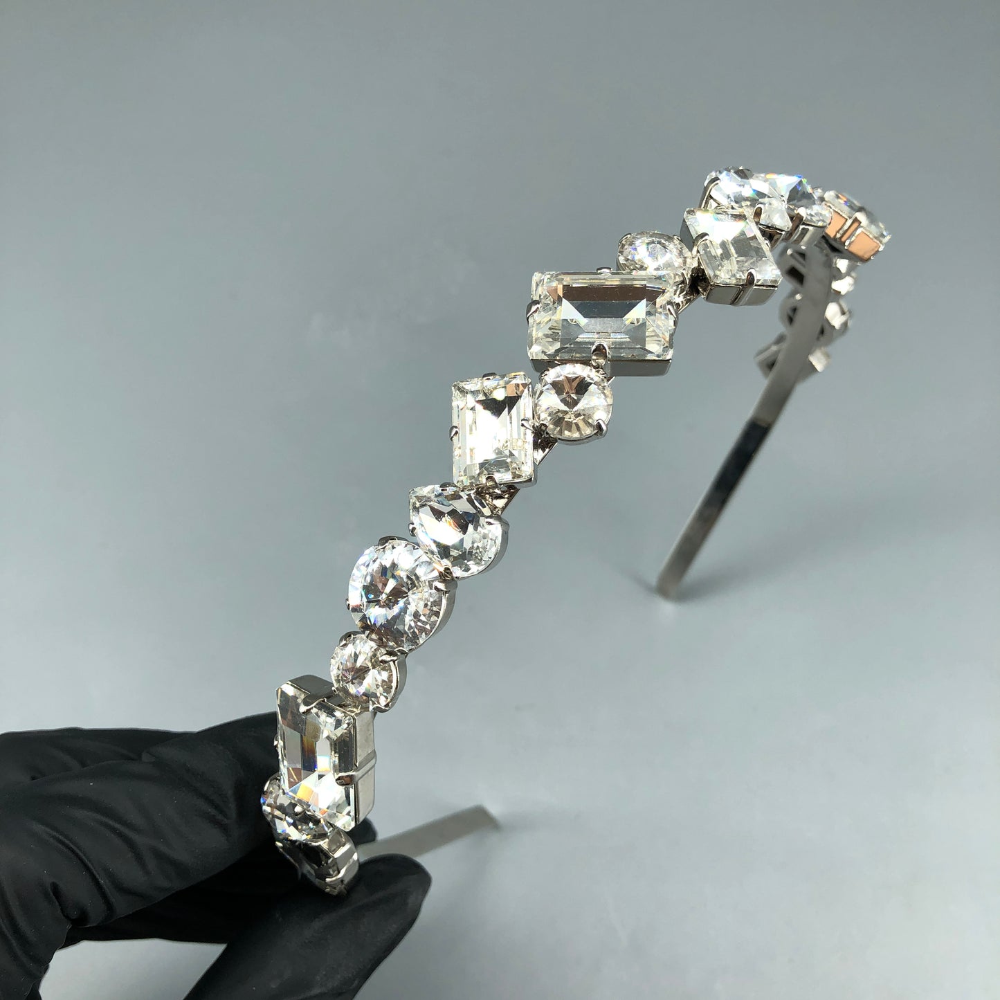 Miu Miu Crystal-Embellished Headband Silver
