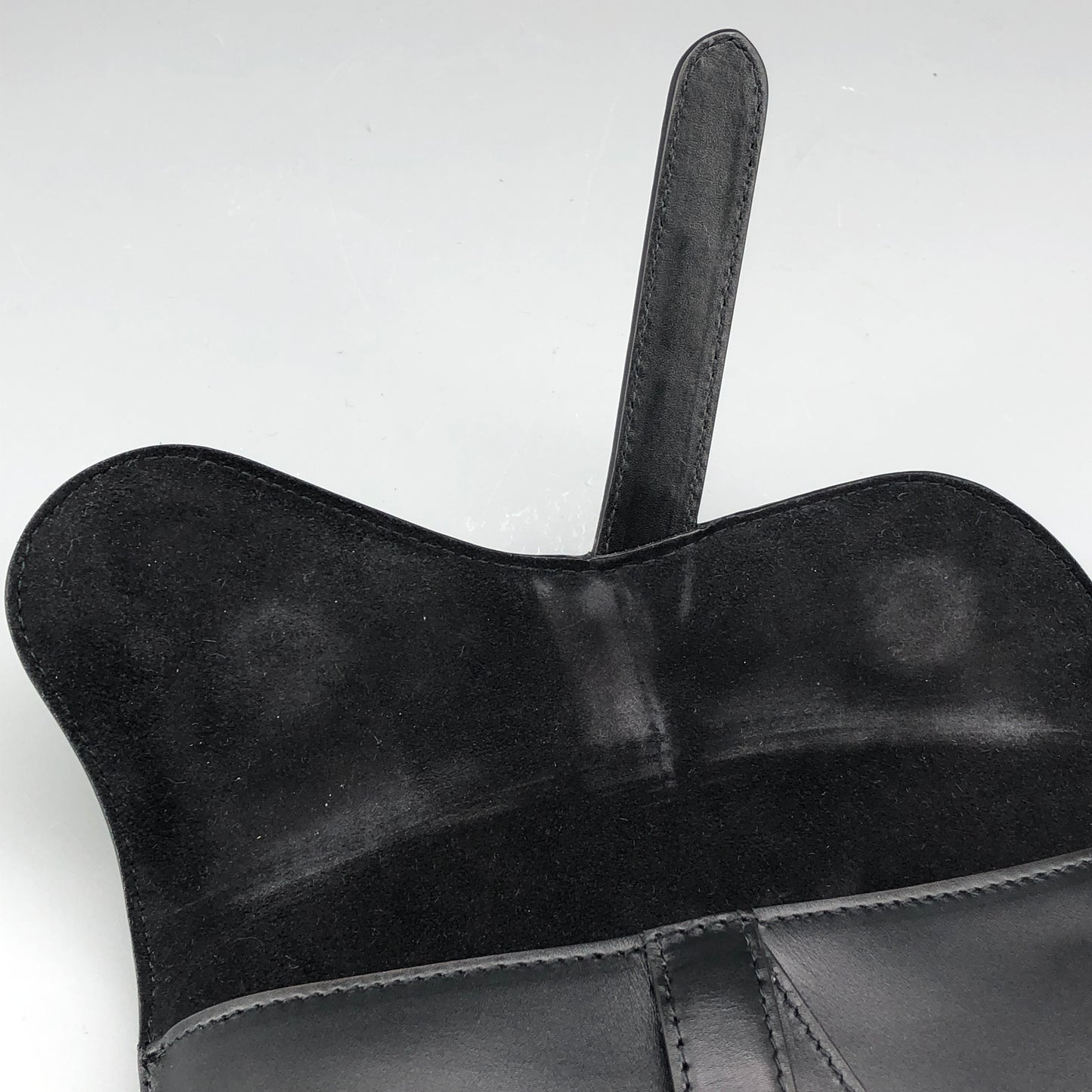 Christian Dior Smooth Black Leather Saddle Waist Belt Bag