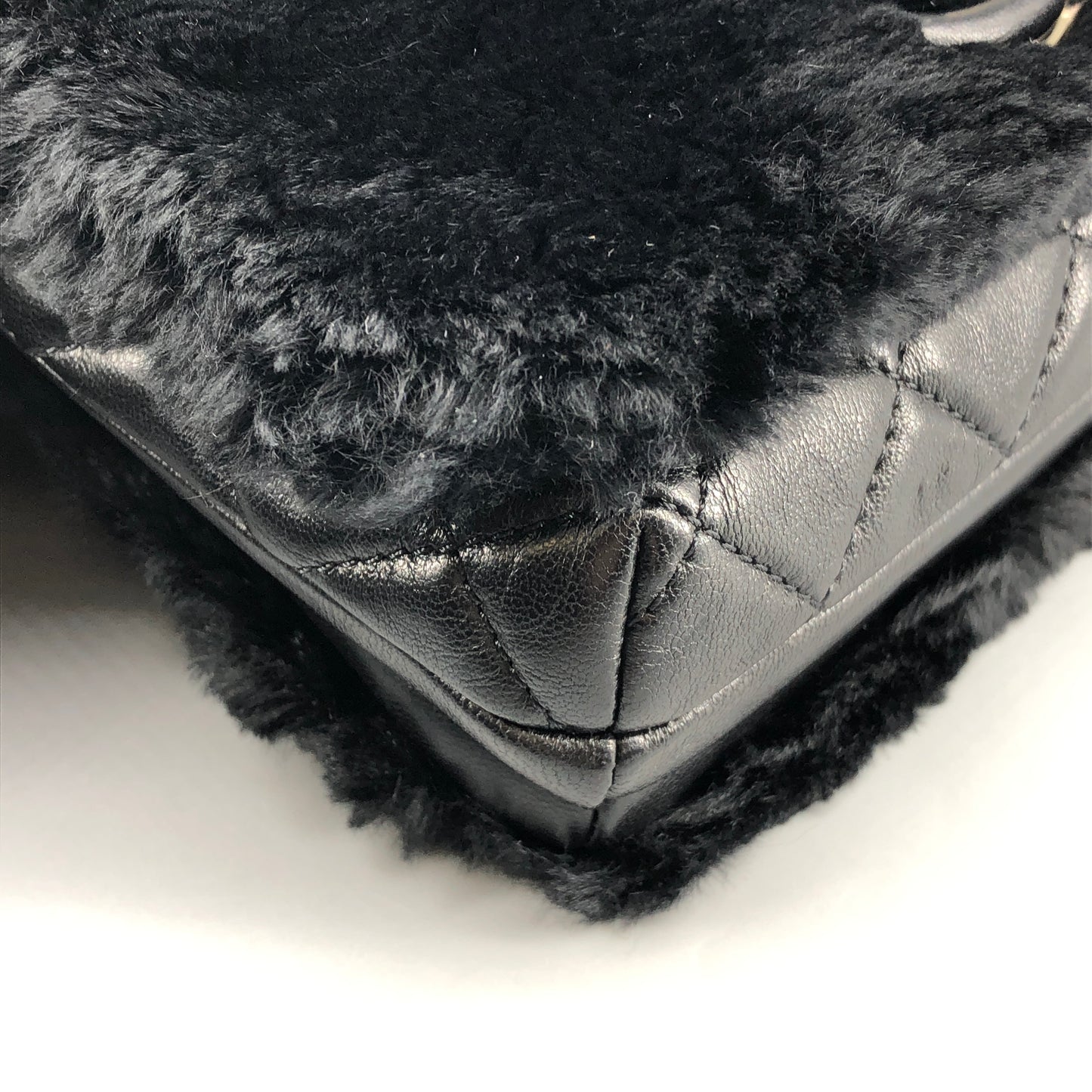 Chanel 17A Black Top Handle Flap Bag with Chain Strap