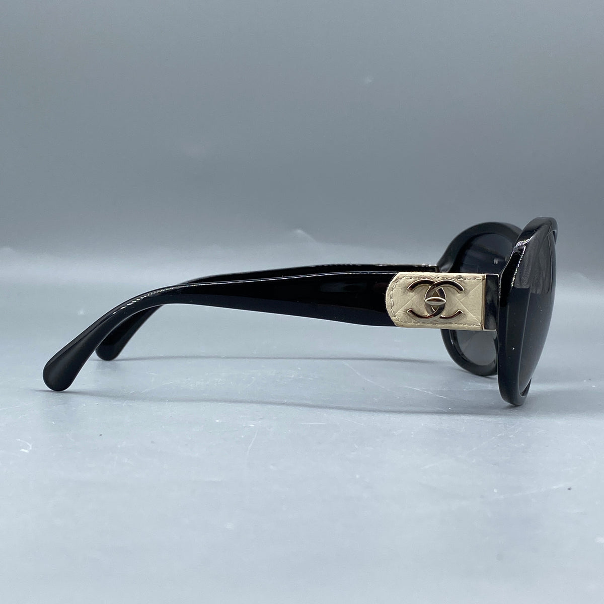 Chanel Oval Sunglasses Black