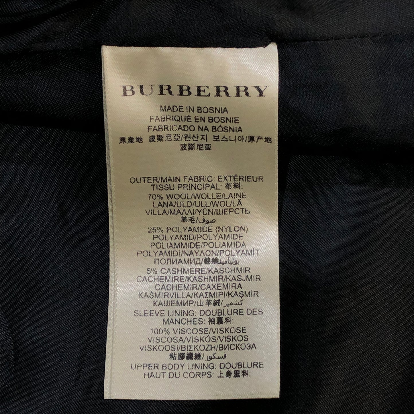 Burberry Black Wool Double Breasted Short Coat Size 2