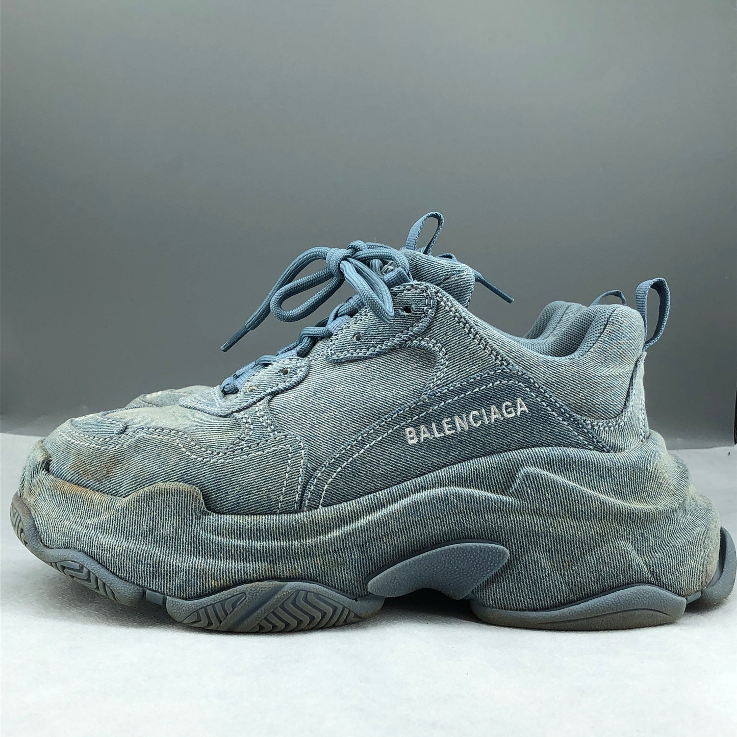 Balenciaga Unisex Triple S Denim Sneakers 39