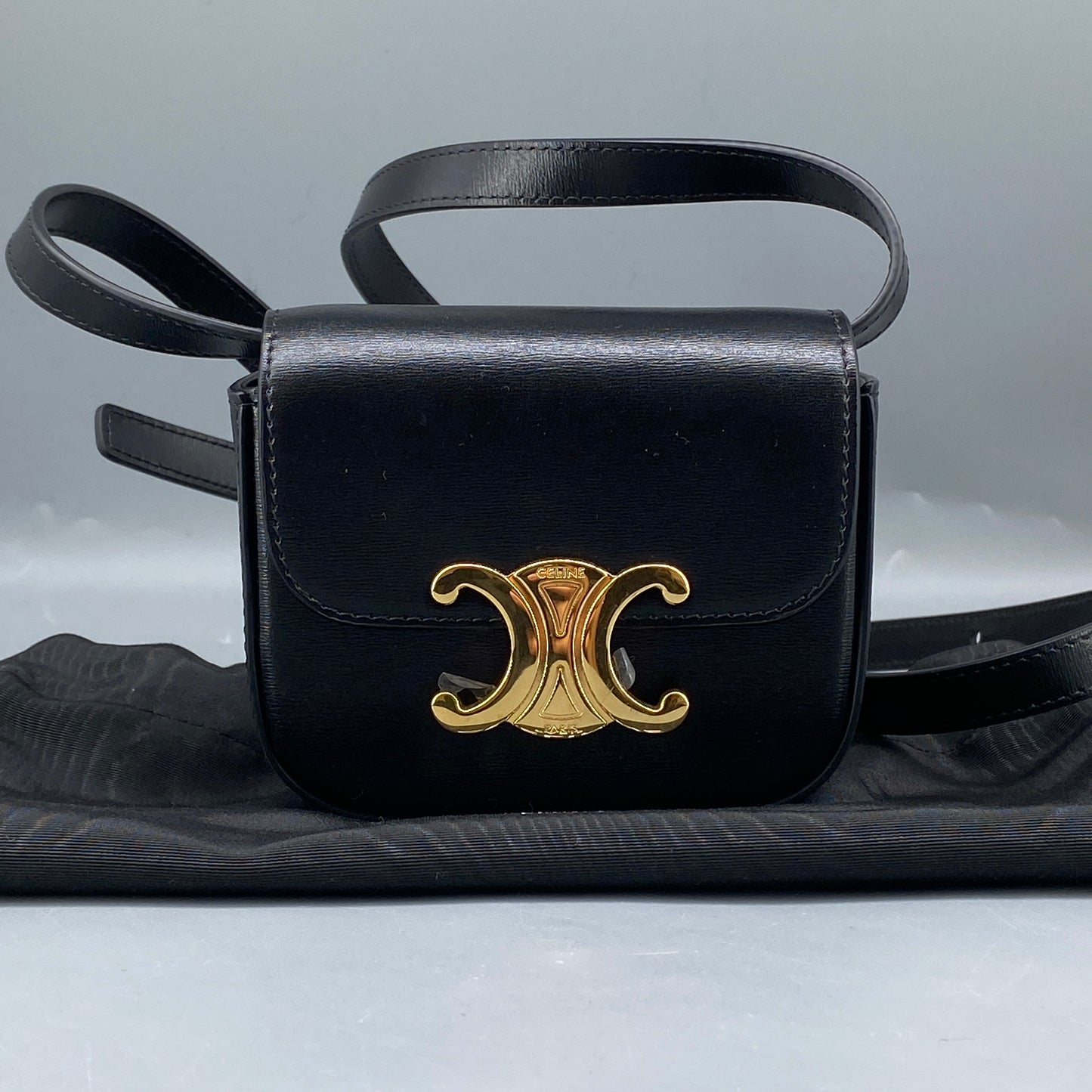 Celine Black Triomphe Crossbody Bag