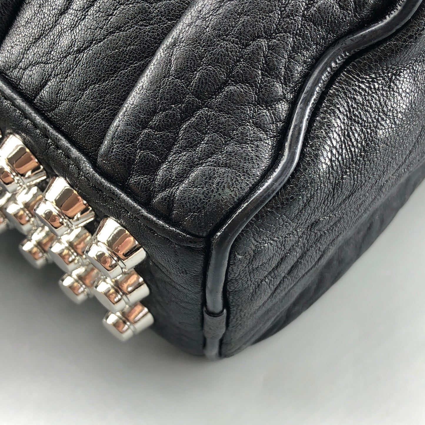 Alexander Wang Ruched Leather Studded Boston Bag Black