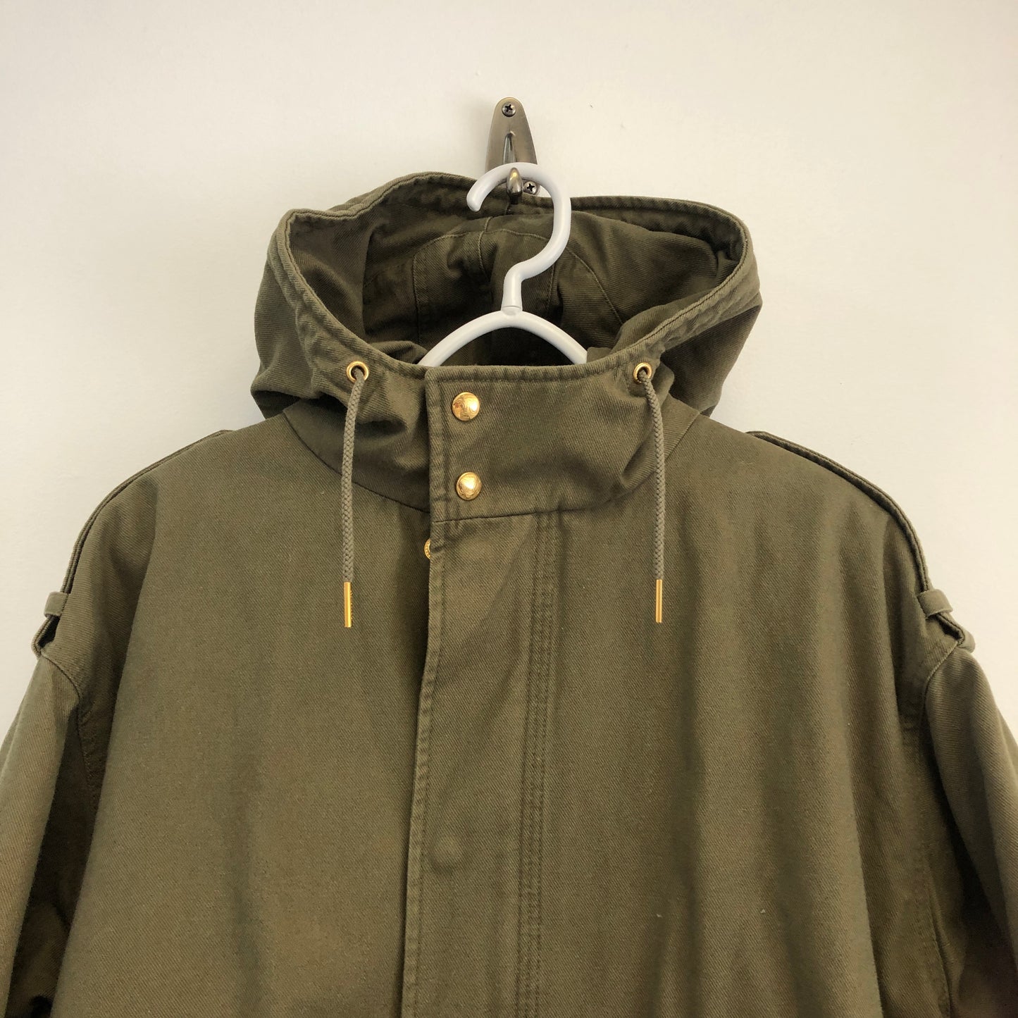 Celine Dark Green Quilted Hooded Parka Size 36