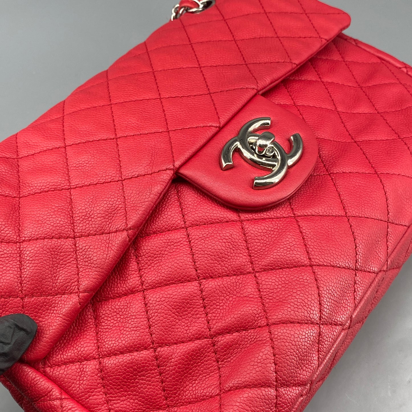 Chanel Classic Soft Red Quilted Leather Flap Shoulder Bag