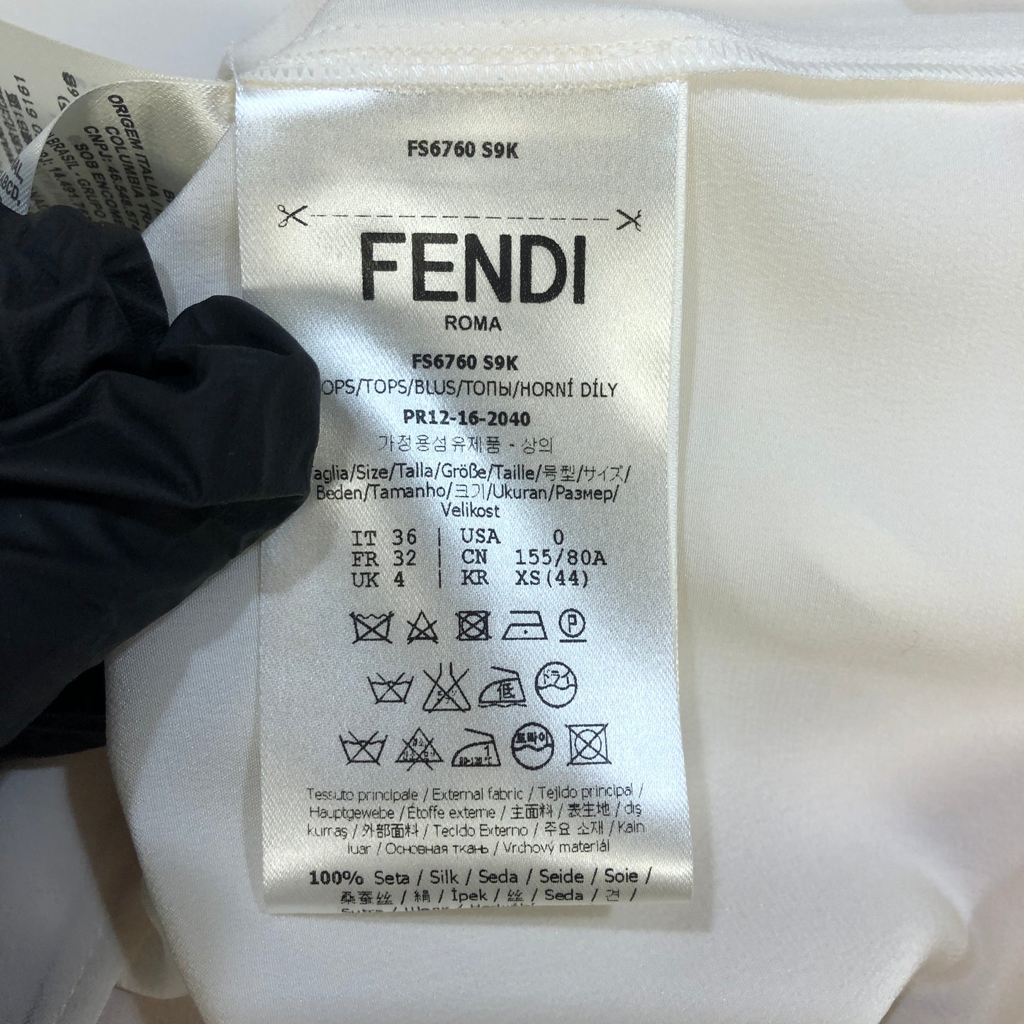 Fendi Cream Silk Blouse Size 36