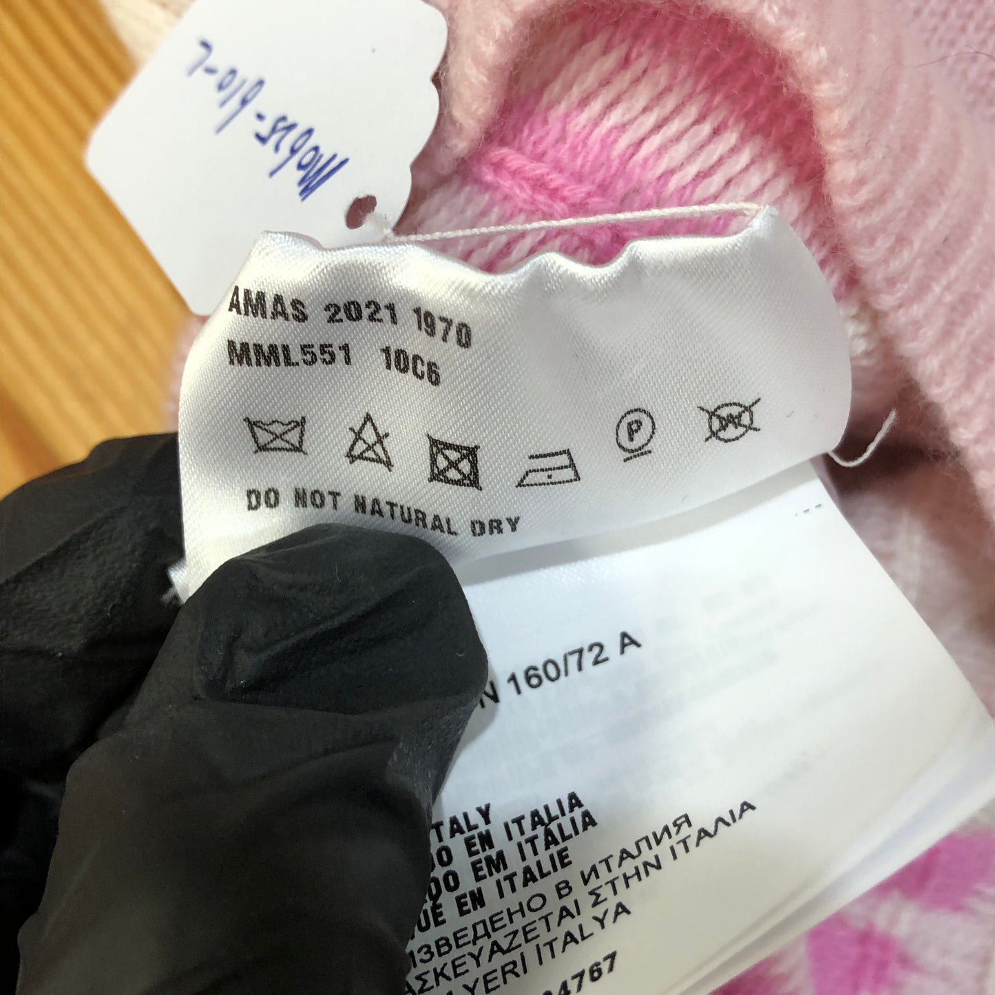 Miu Miu Pink White Star Logo Stripe Knit Sweater Size 36